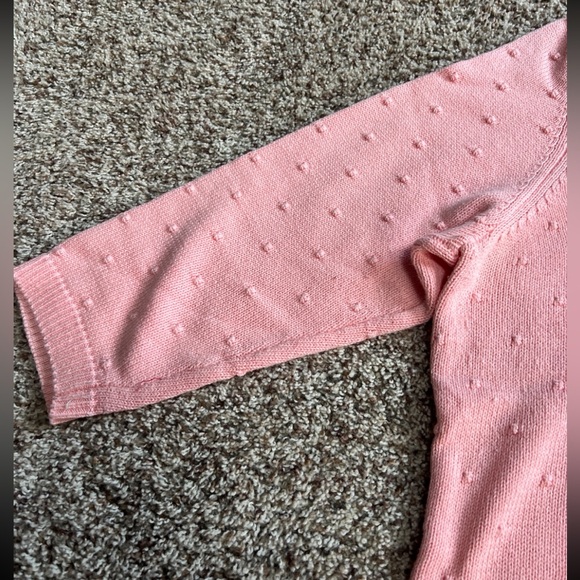 Croft & Barrow Light Pink Dot Knit V-Neck 3/4 Sleeve Sweater Women’s XL - Picture 7 of 9